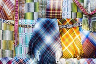 Vibrant Baltic Plaid Shawls and Ribbons