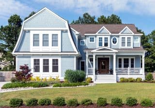 Elegant Two-story Blue House with Porch
