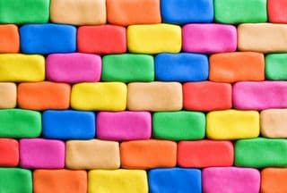 Colorful Plasticine Brick Wall