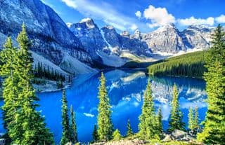 Reflection of the Wenkchemna Peaks in Moraine Lake