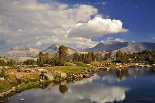 Reflection of the Sierra Nevada in a High Alpine Lake