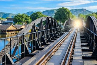 Railway Bridge Over River Kwai in Thailand
