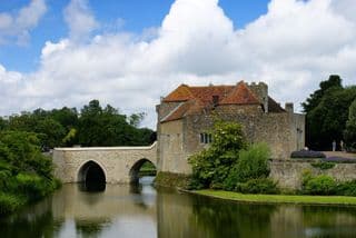 Medieval Leeds Castle amidst English Countryside