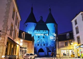Illuminated Nancy Castle at Night in Lorraine, France