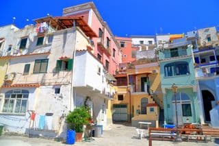 Vibrant Life in the Alley of Procida Island