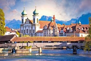 Covered Wooden Chapel Bridge Lucerne