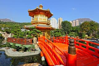 Golden Pavilion amidst Nan Lian Garden's Tranquility