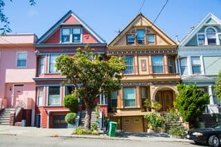 Colorful Victorian Row in San Francisco