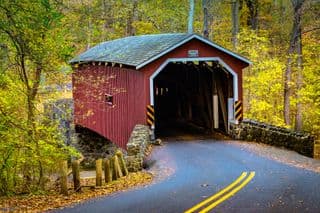 Kurtz's Mill Covered Bridge in Autumn