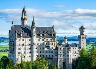 Neuschwanstein Castle atop the Alps