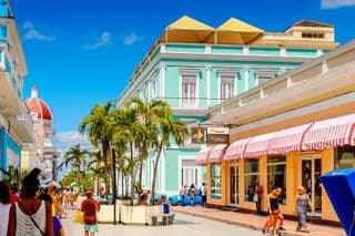 Colorful Street Scene in Cienfuegos, Cuba
