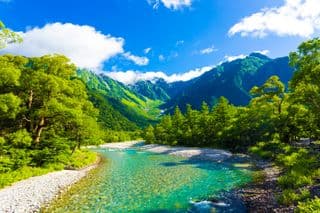 Emerald Waters of Azusa River in Spring