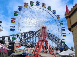 Vibrant Ferris Wheel at Luna Park Sydney