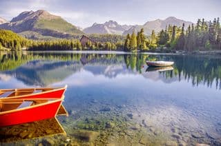 Summer Morning at the Mountain Lake