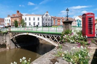 Historic Bridgwater Bridge Over River Parrett in Somerset, England