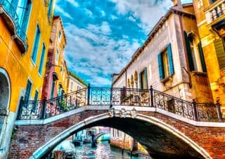 An Old Stone Bridge in Venice