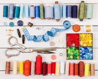 Colorful Thread Collection and Sewing Tools