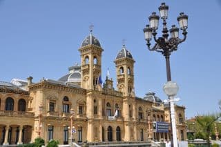 Elegant Donostia-San Sebastian Town Hall under Blue Skies