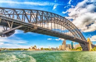 Sydney Harbour Bridge majesty under azure skies