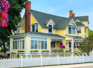 Yellow Victorian Home in Mackinaw City, MI