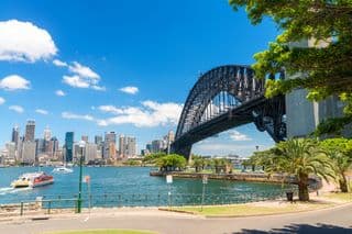 Sydney Harbour Bridge Under a Cloudless Blue Sky