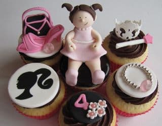 Celebratory Doll Themed Birthday Cupcakes