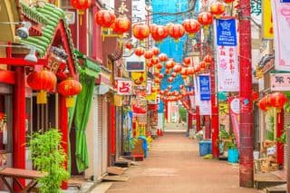 Lantern-Lined Alley in Yokohama's Chinatown