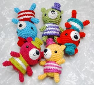 Colorful Crocheted Mini Bears