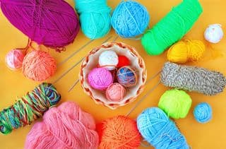 Vibrant Knitting Yarn Display