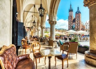 Leather Sofa under Gothic Arches in Kraków