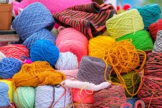 Vibrant Assortment of Knitting Yarn
