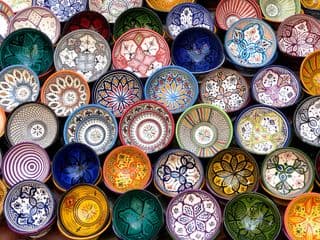 Vibrant Moroccan Ceramics Display