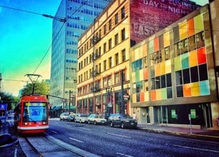 Portland Streetcar in the Heart of the City