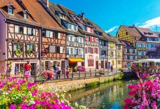 Colmar's Colorful Half-Timbered Houses by the Waterway