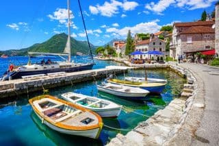 Perast Marina Bask in Mediterranean Sunlight