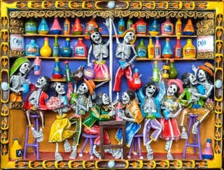 Celebrating Skeletons at the Cusco Souvenir Shop