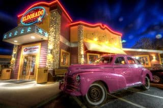 Vintage Pink Car at Eldorado Restaurant