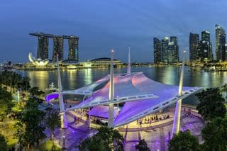 Esplanade Outdoor Theatre by Night in Singapore