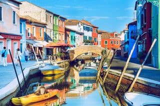 Burano Canals in Venice, Italy