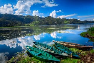 Fewa Lake Boats at Pokhara