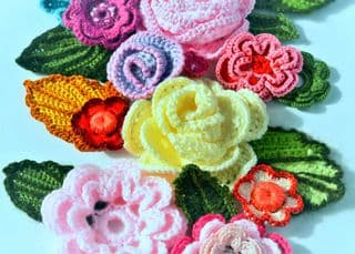 Vibrant Crocheted Floral Arrangement
