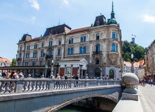 Triple Bridge Over Ljubljanica in Slovenia