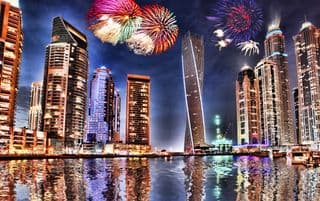 Fireworks Over Dubai Marina