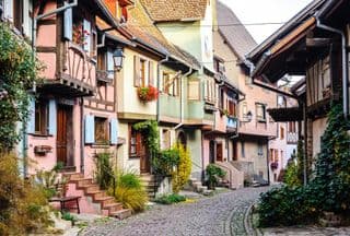Elegant Half-Timbered Architecture in Eguisheim, Alsace