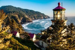 Heceta Head Lighthouse Overlooking the Ocean