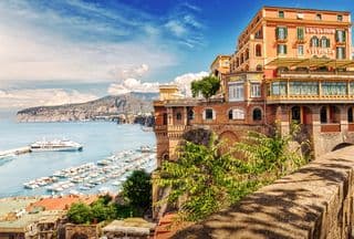 Terracotta-hued Hotel Excelsior Vittoria Overlooking the Bay of Sorrento