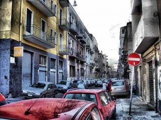 Urban Street Scene with Creative Parking