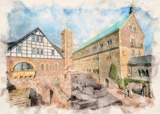 Medieval Wartburg Castle in Germany