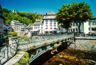 Monschau Bridge Over River in Germany