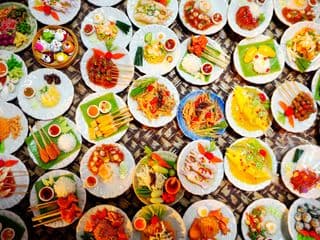 Colorful Miniature Thai Dishes Array